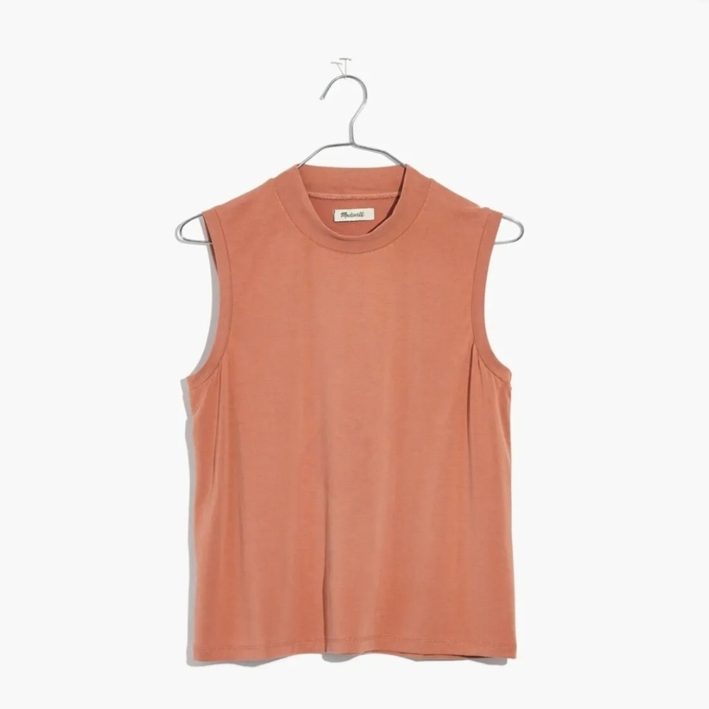 Madewell Sandwashed Mockneck Tank Clay Small